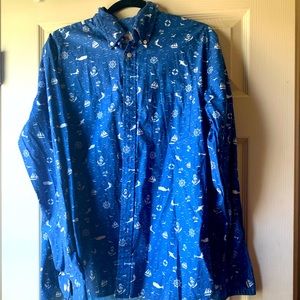 Nautical men’s button down shirt